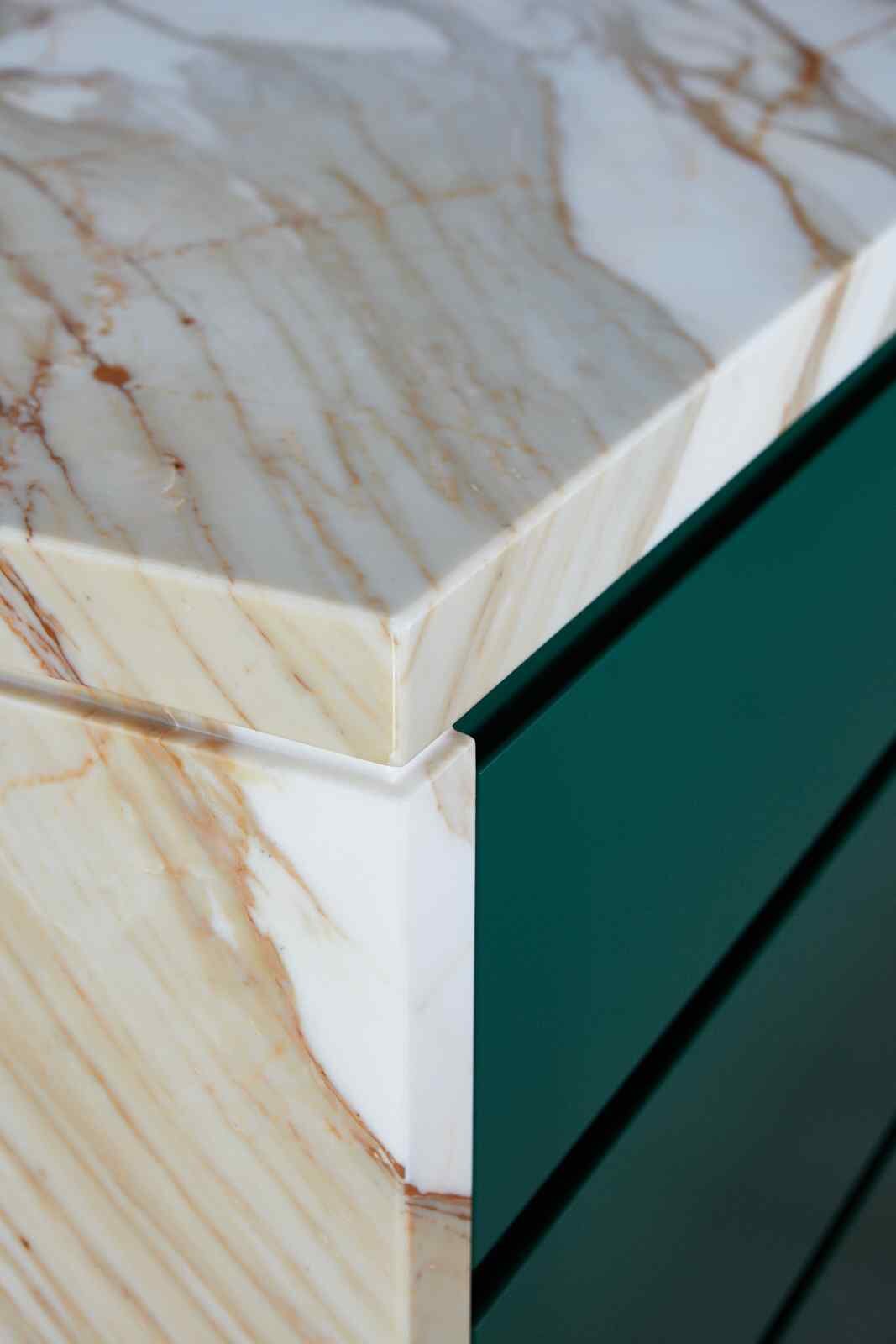 Forest-green Randwick kitchen with dark timber panelling — view 2