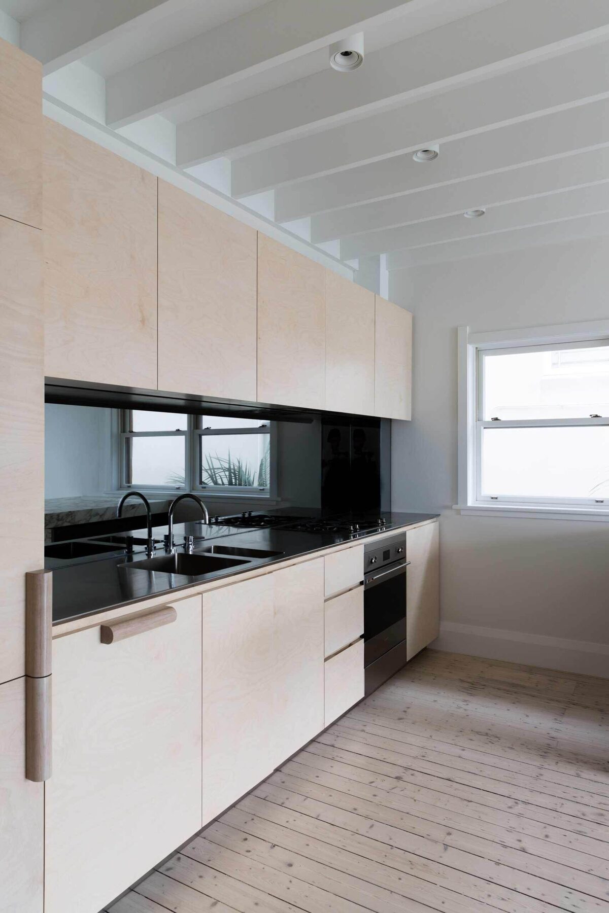 Blonde timber kitchen with marble and brass detailing — view 5